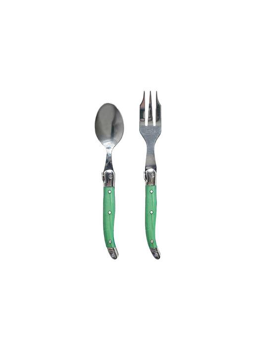 LAGUIOLE Janneron Laguiole Green Teaspoon & Teafork Set single type