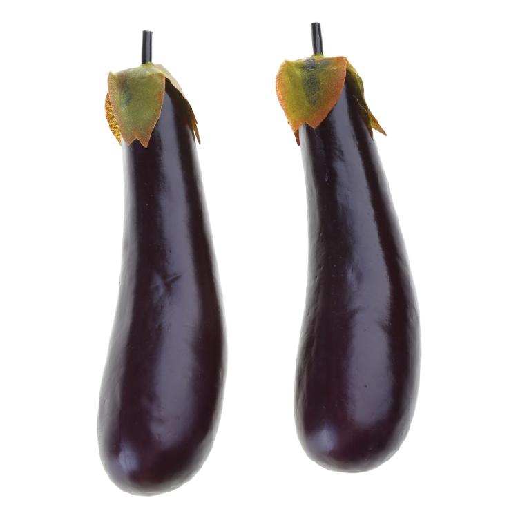 

2pcs Faux Eggplants Simulation Aubergines Foam Vegetable Decorations for Home