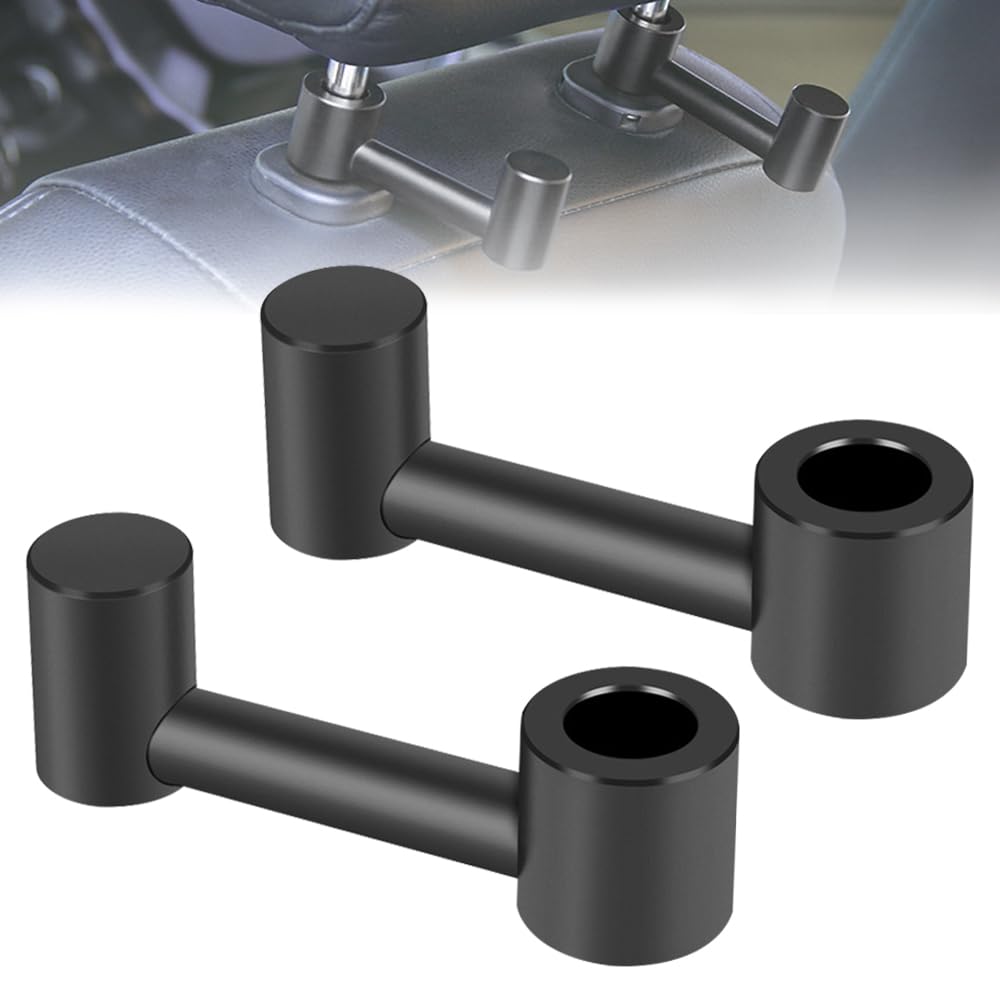 COOLBOTANG Car Seat Hooks, Set of 2 Car Hooks, Aluminum Alloy Headrest Hooks, Auto