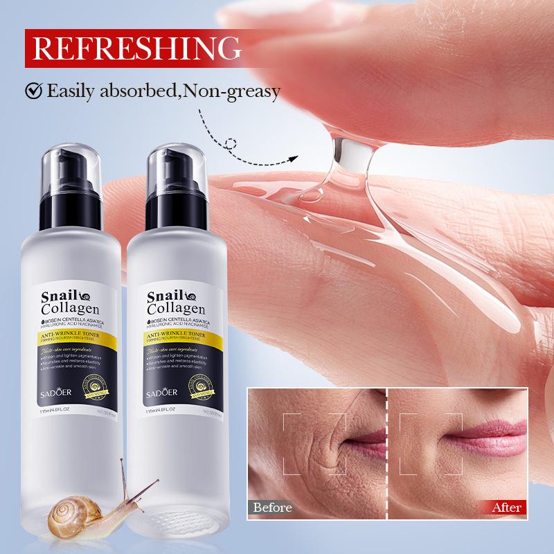 115ml Snail Collagen Anti Wrinkle Toner, Firming Skin Moisturizing Water