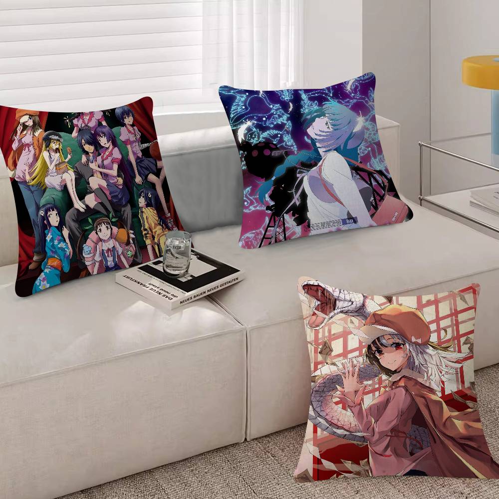 Monogatari Poster Classic Vintage 4545cm Cushion Cover Pillow Cover Decor Pillowcase Home Pillowcase For Couch Pillow