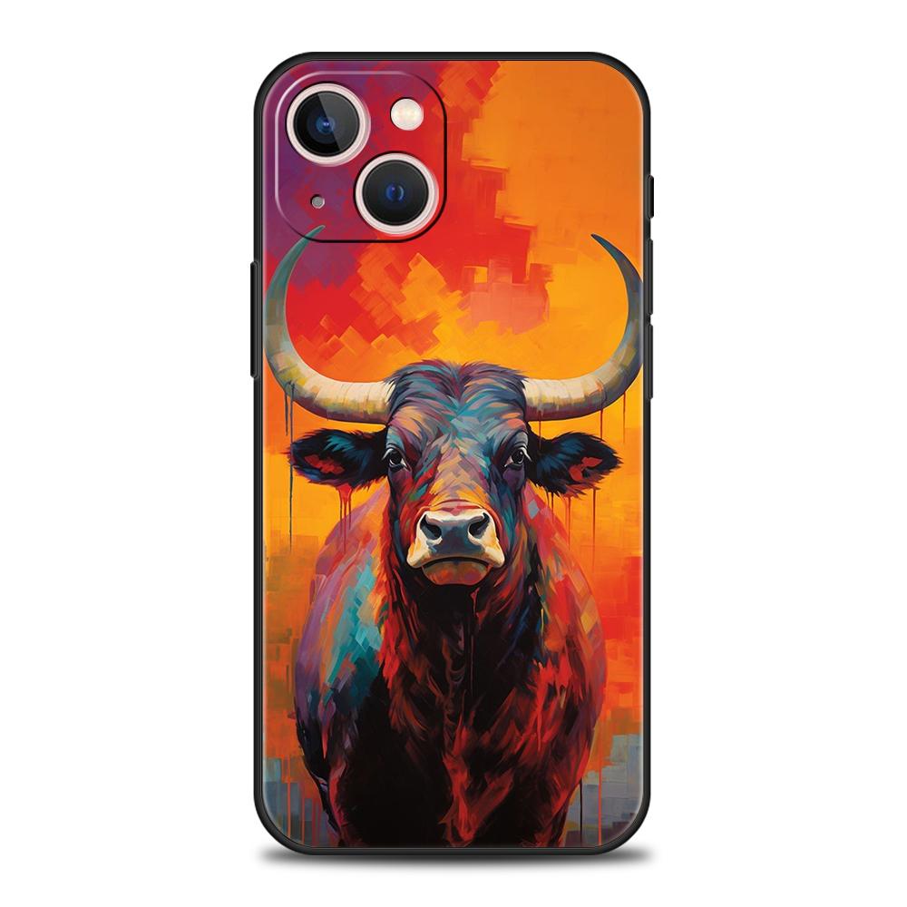 Luxury TPU Soft Phone Case For iPhone 17 Air 16E 16 11 15 14 Pro MAX 12 13 7 8 Plus X XR XS SE 2022 Cover Bull Animal