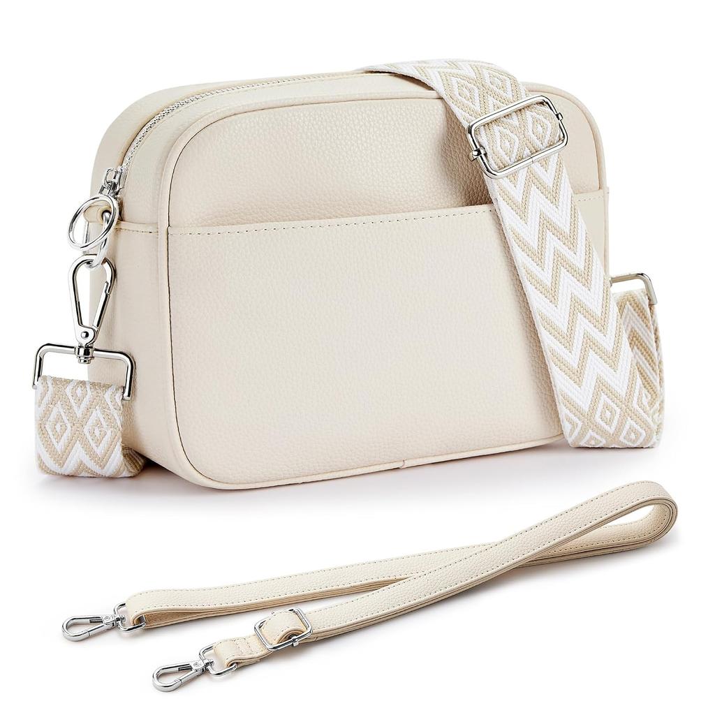KALIDI Shoulder Bag Womens Small Mini Crossbody Multi-layer Waterproof Lightweight Large Capacity Leather Two Straps Included