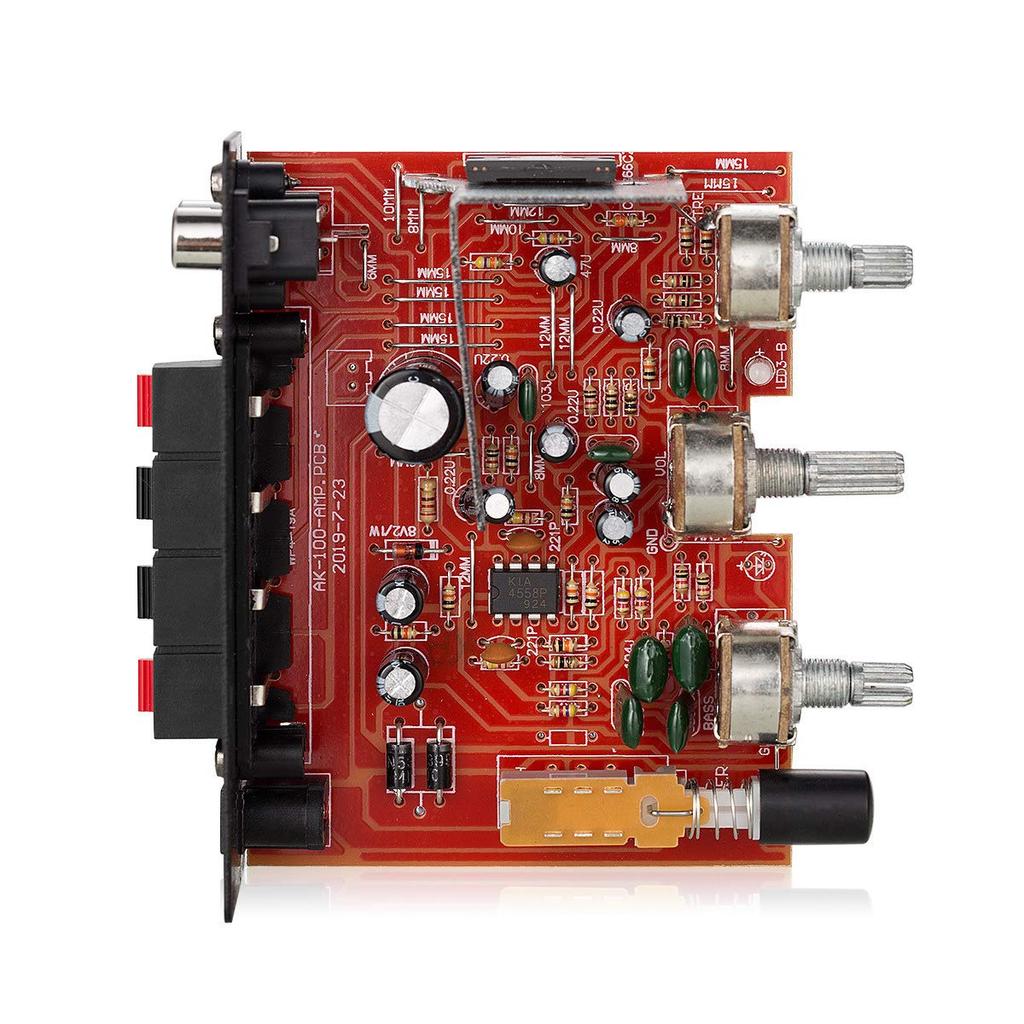 AK-170 Motorcycle Stereo Digital Power Amplifier, Compact 12V Digital Amplifier with 12V/5A Power Adapter