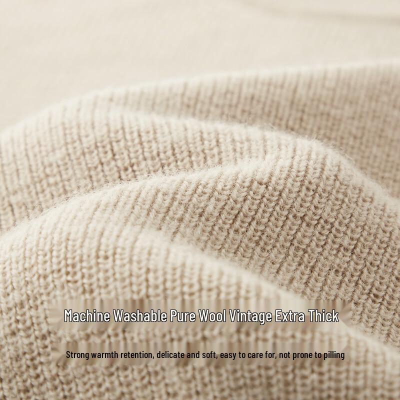 FIRS Men's 100% Wool Thickened Round Neck Sweater