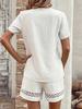 Spring/Summer 2025 Women's V-neck Patchwork Solid Color Shorts Set