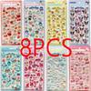 Kawaii Sanrio Cartoon Relief Stickers Cinnamoroll Kuromi Pompom Purin Melody Jelly Crystal Sticker Cute Decoration Decals Gifts