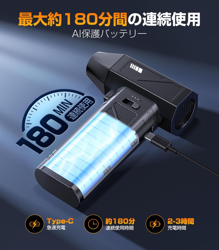 Electric Air Duster RPM Maximum Airflow 120 Stepless Airflow 5 LED for PC with Storage Box and Japanese Instruction Manual Blower, Compact, 250,000