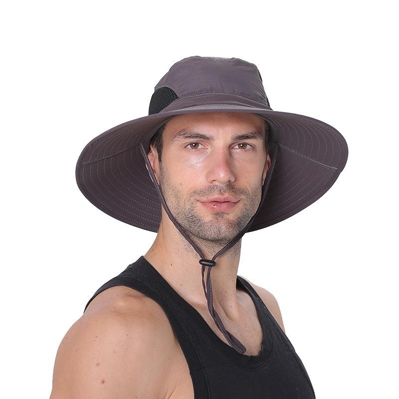 Summer Sun Protection Fishing Bucket Hat Men's Shade Hiking Cap Summer Outdoor UV Protection Breathable.