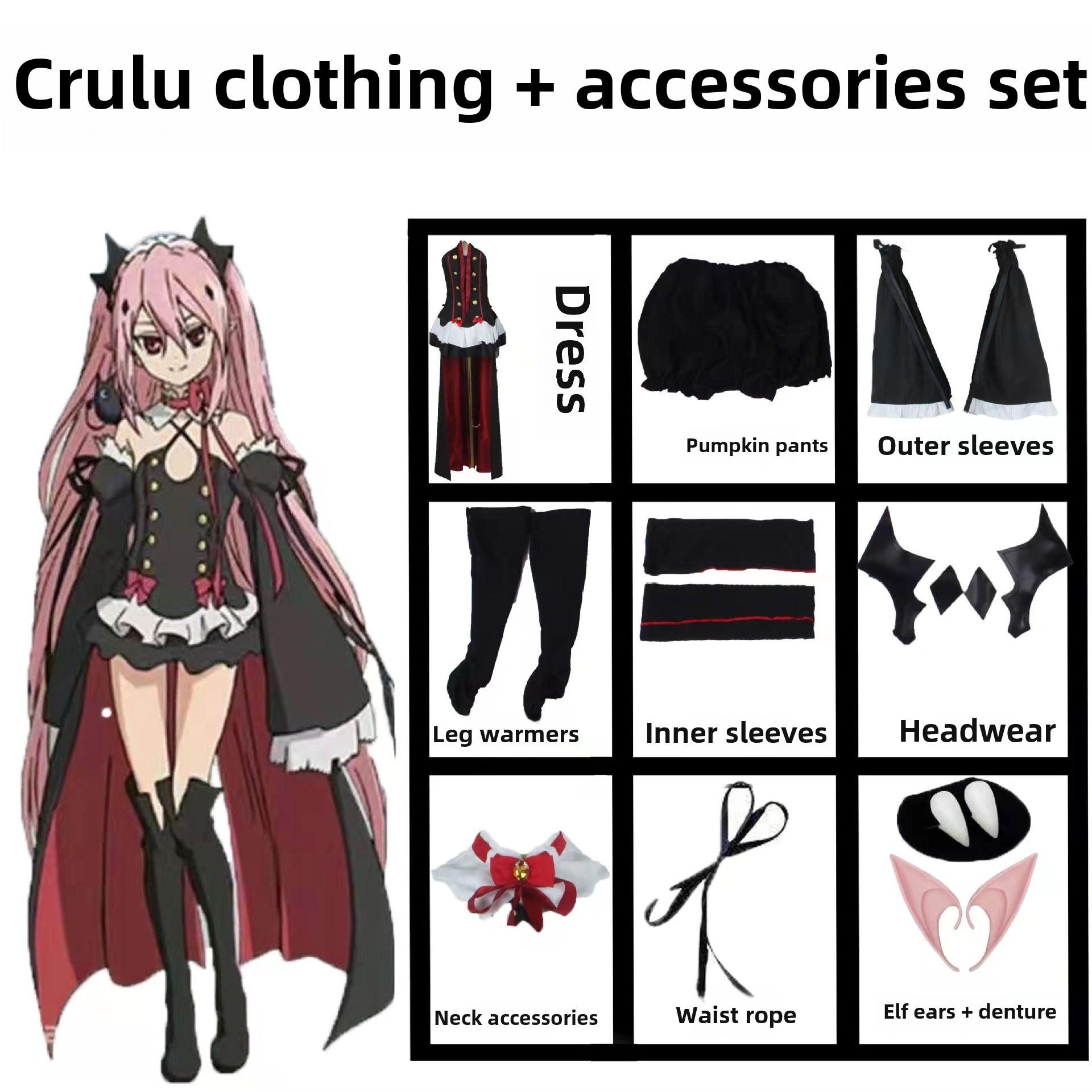 

Seraph of the End Owari no Seraph Krul Tepes Cosplay Costume Uniform Wig Cosplay Anime Witch Vampire Halloween Costume For Women S як показано кольору