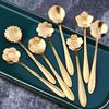 4/8pcs Stainless Steel Cherry Blossom Spoon Coffee Spoon Dessert Spoon