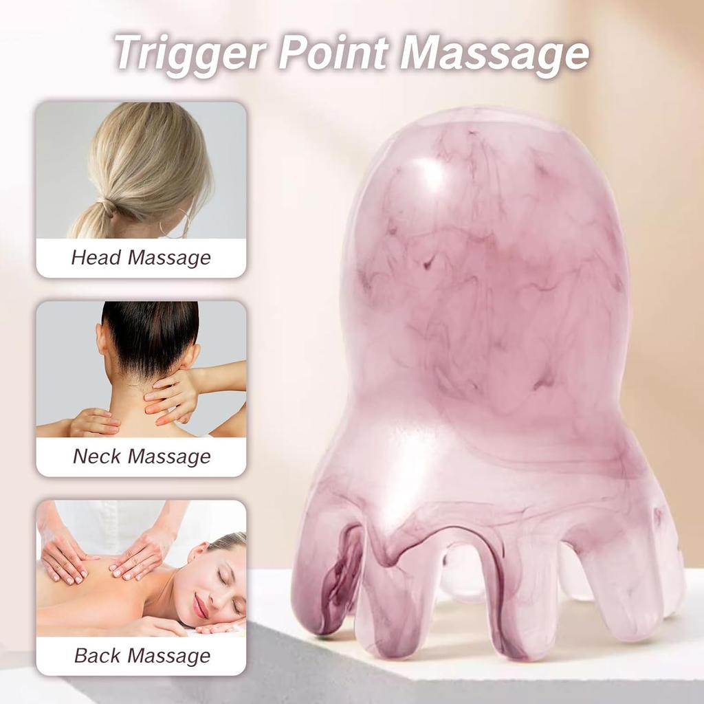 Resin Octopus Massage Comb Head Meridian Scraping Scalp Massage Brush Acupuncture SPA GuaSha Massage Comb Fatigue Relief Massage