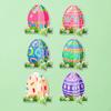 6 Pieces 3D Easter Egg Centerpiece Colorful Patterns Table Decor Set Easy Assembly Standing