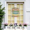 Garden Rules Hanging Sign, Spring Wooden Welcome Door Sign for Front Door, Rustic Farmhouse Wall Plaque for Porch Yard Gardening Shed Decoration
