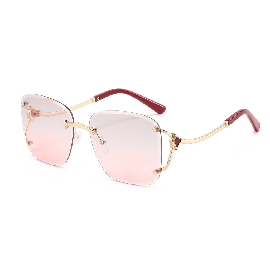Square Metal Frameless Design Sunglasses for Men and Women Fashion Trendy Outdoor Sunscreen Sunshade Glasses