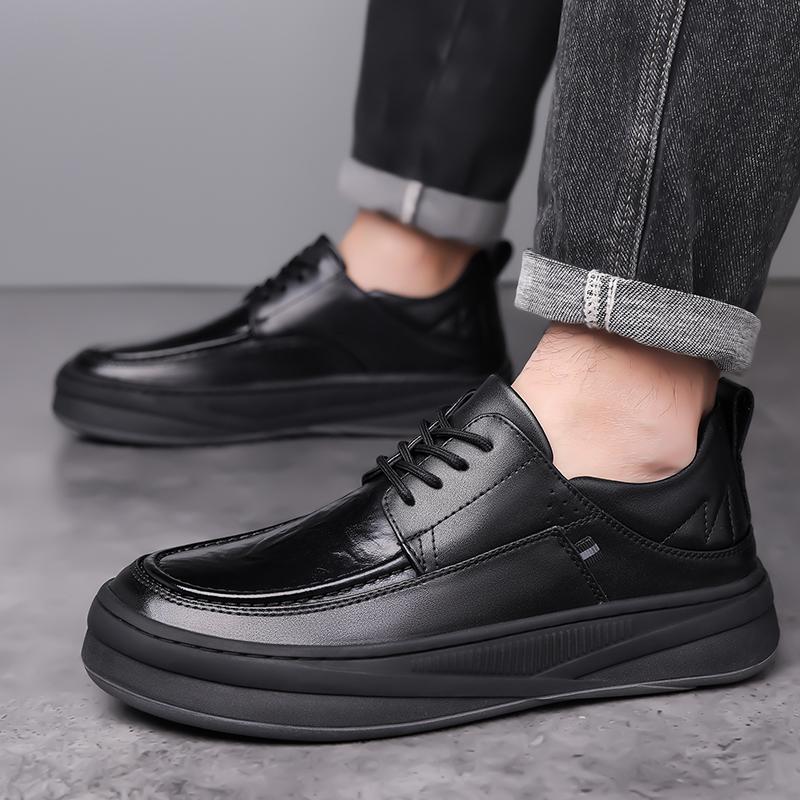 Fashion Men High Quality Male Comfortable Basic Boots Leather Fashion Casual Shoes Outdoor Men's Lace-Up Sneakers New Male Driving Shoes