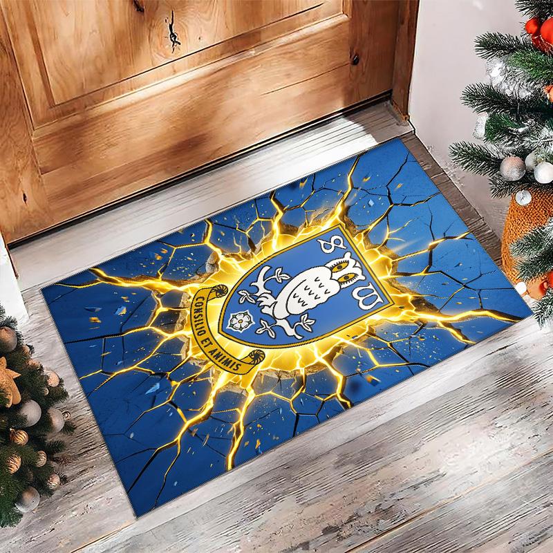 Tappeto in Cristallo di Velluto con Stampa del Sheffield Wednesday Football, Comodo Assorbente d'Acqua Antiscivolo per Pavimenti Interni