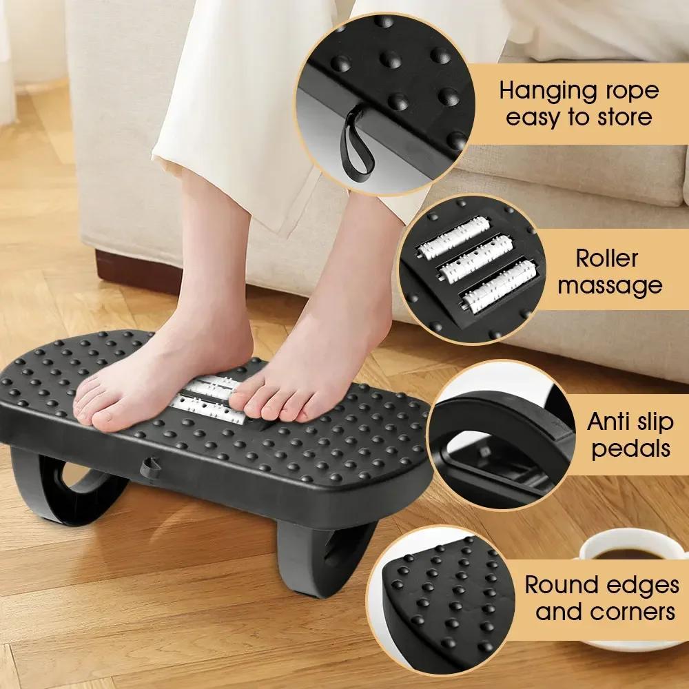 Massage Roller Footrest Stool for Bathroom Toilet Ergonomic Non Slip Stool Posture Correction Pain Relief for All Ages