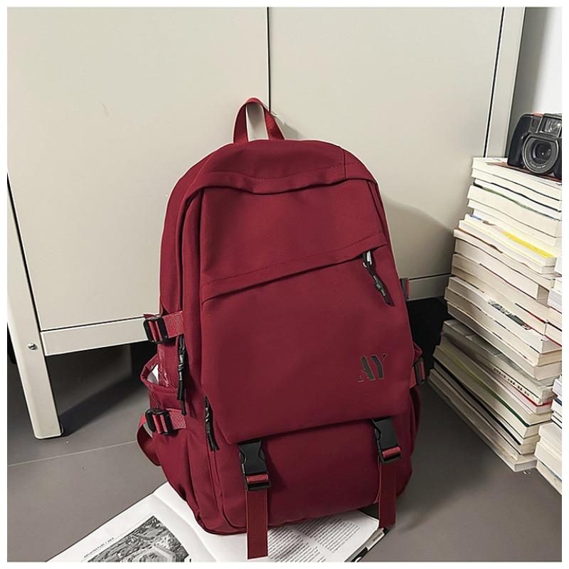 High value niche design backpack couple solid color simple lightweight large capacity backpack