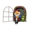 Drinking Dwarf Window Pendant Resin Courtyard Garden Decor Creative Outdoor Ornament Fairy Tale Sculpture for Home Decoration