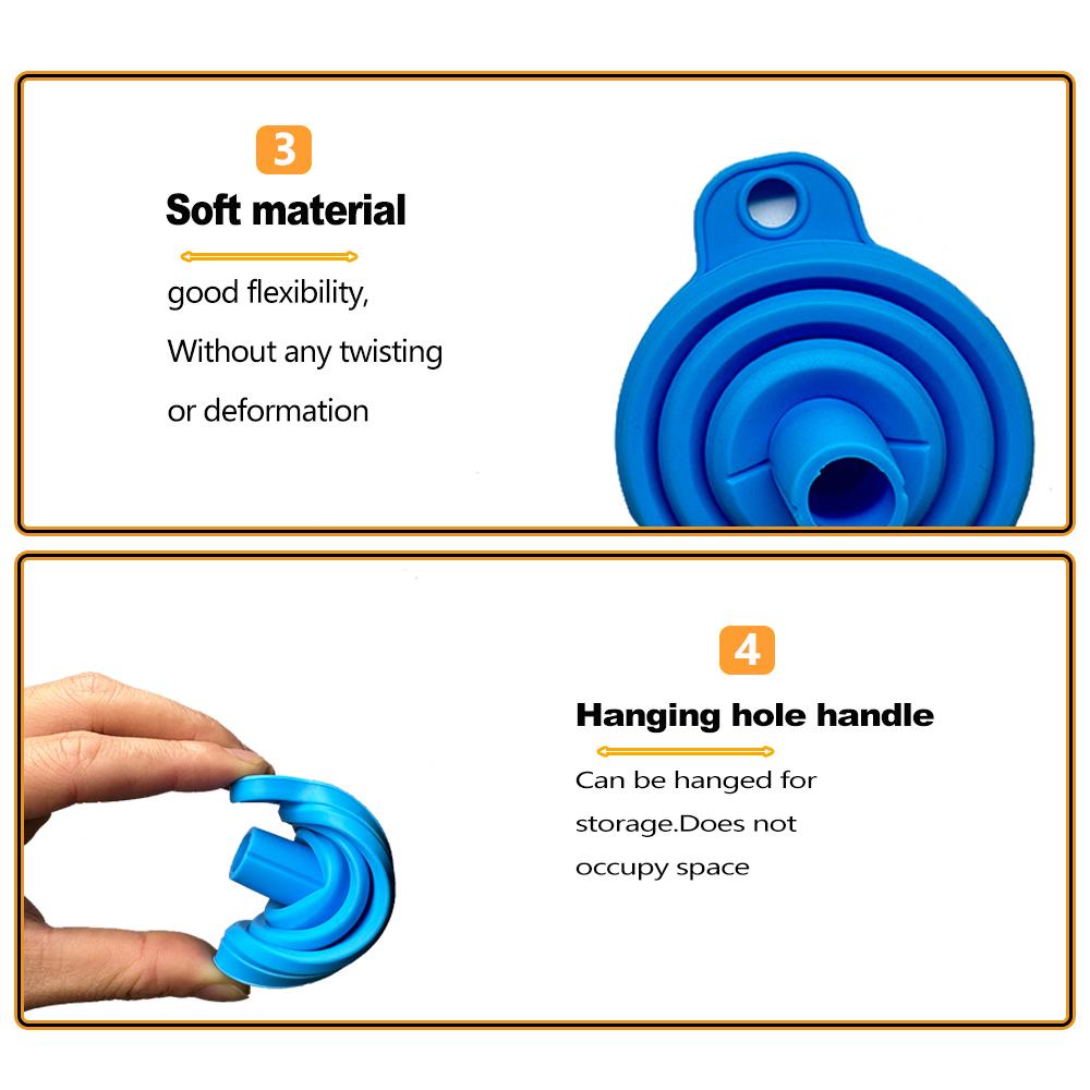 Car Engine Funnel Universal Silicone Liquid Funnel Washer Fluid Change Foldable Portable Auto Engine Oil Petrol Change Funnels
