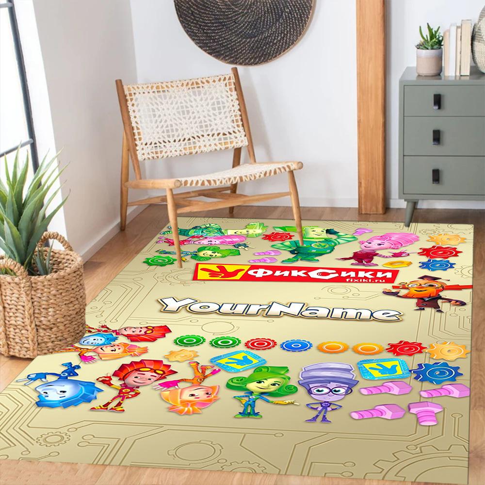 Fixies Personalized Text Floor Mat Perfect for Kitchen Decorate room Dining Room Hallway Anti-slip Rug Anime Office Decor