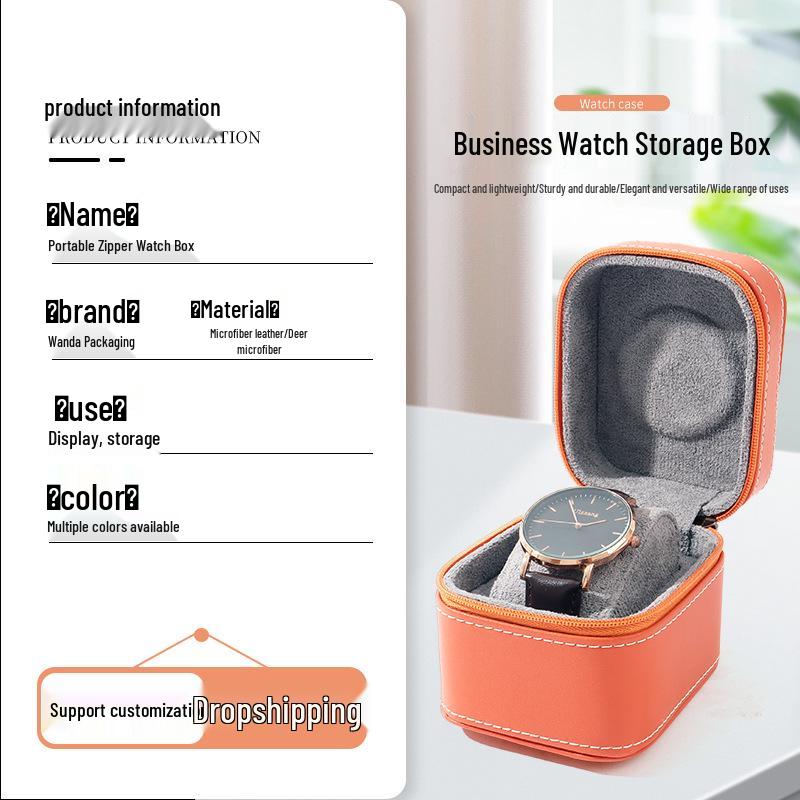 High-End Green PU Leather Portable Watch and Jewelry Storage Box