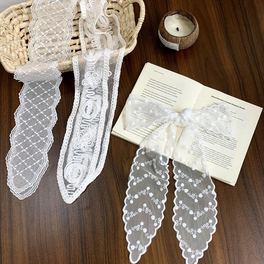 Soft Wrap Lace Hair Band Pastoral Style Ribbon Hair Strap Vintage Bow Headband  Photograh