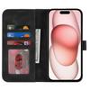 For iPhone 15 Plus/14 Plus Wallet Case Double Folded Edge Skin Touch PU Leather Flip Phone Cover