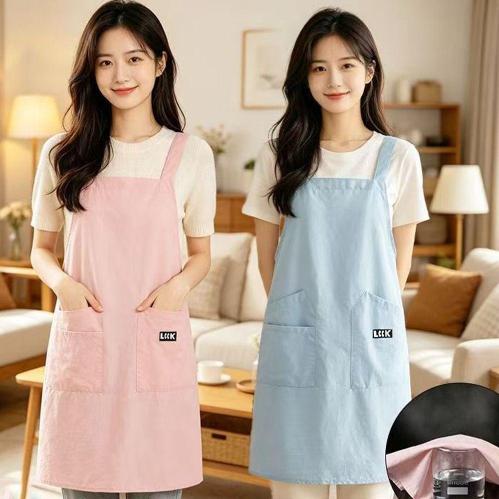 Oil-proof Chef Apron Waterproof Cooking Baking Bibs Modern Kitchen Apron  for Home Kitchen