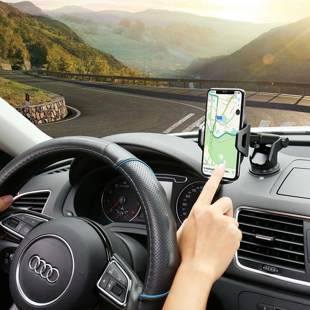 Vehicle Mount Suction Phone Holder Abs Telescopic Folding Windshield Dashboard Bracket for Mobile Cell Phone