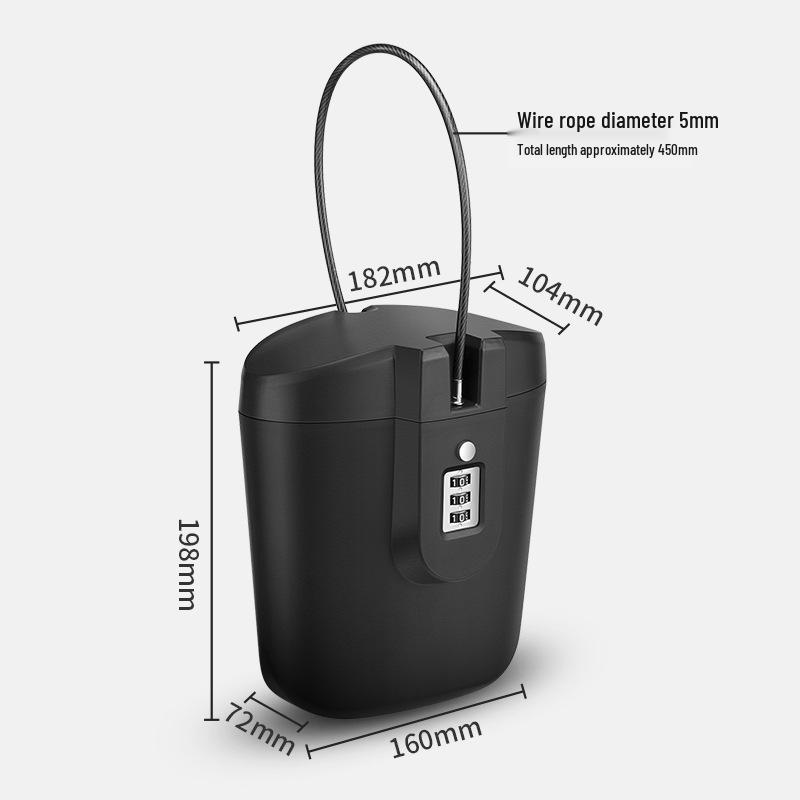ABS 3-Digit Combination Portable Lock Box for Beach, Hiking, and Outdoor Safety.