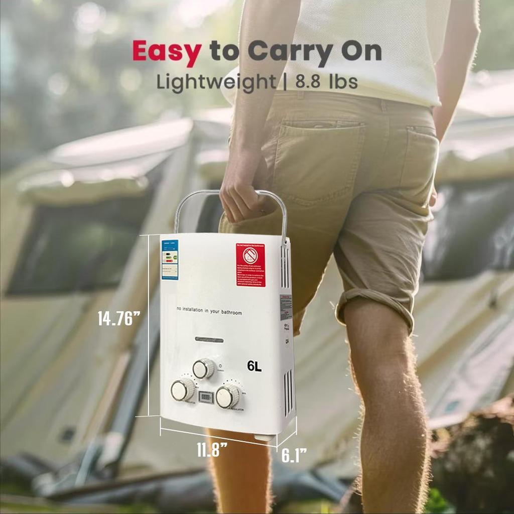2025 New Portable Outdoor Gas Water Heater for Camping