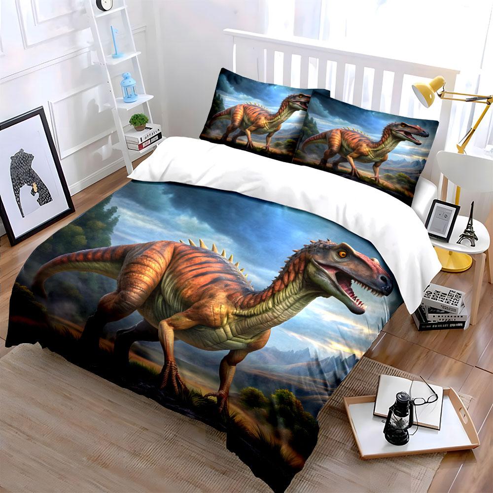 Dinosaurs Art Decor Set Soft Comfortable Duvet Cover Bedding Set Included 1*Duvet Cover & 2*Pillowcases, Gift
