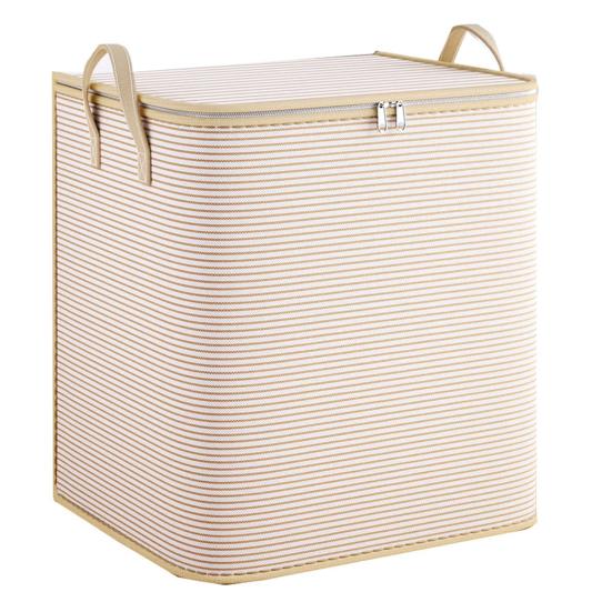 Foldable Clothes Storage Basket with Cover Zipper Closure Large Capacity Closet Organizer