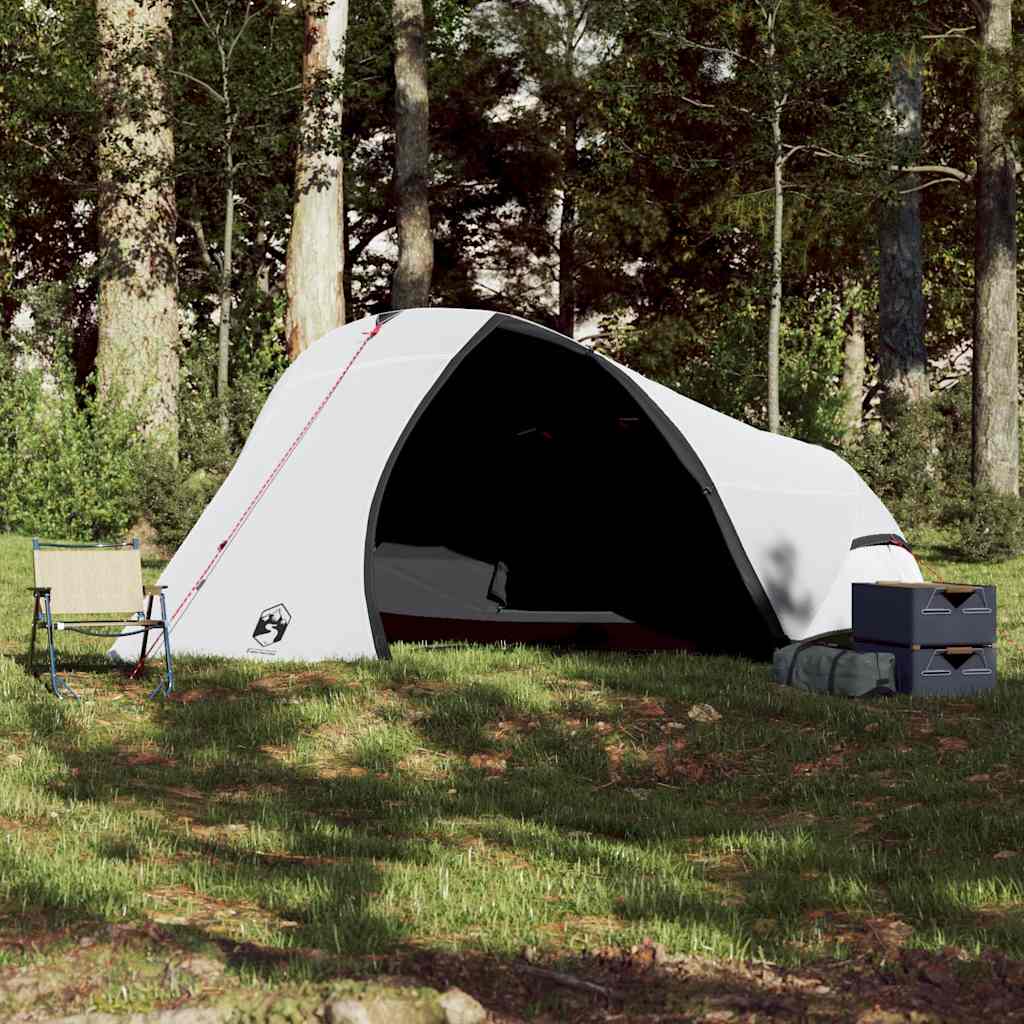 Dome Camping Tent for 4 Persons White Darkening Waterproof