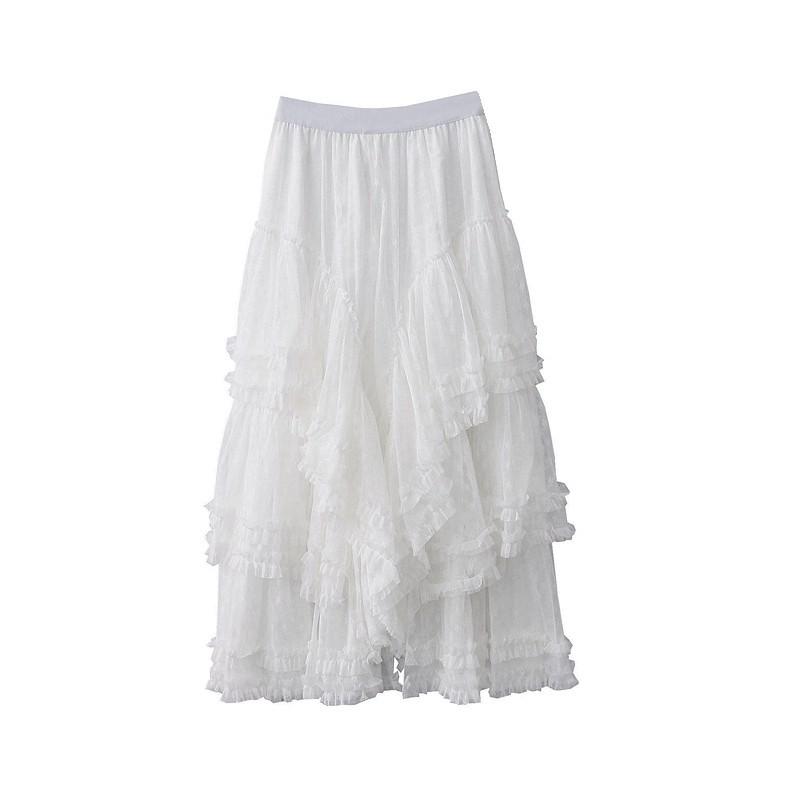 Strapazierfähiger Fantasierock aus Netzstoff mit elastischer Taille und unregelmäßigen Kantennähten