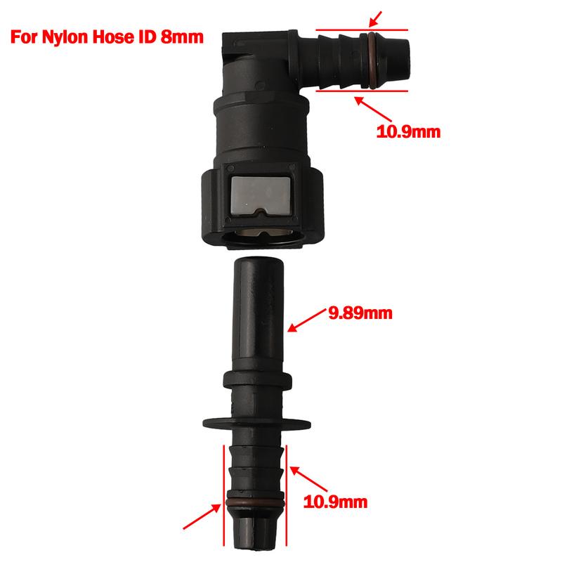 Fuel Line Quick Release Connector 90 Degree Elbow SAE 9 89 Nylon Hose with 8mm (516 ) Inner Diameter Fast and Tool Free Assembly