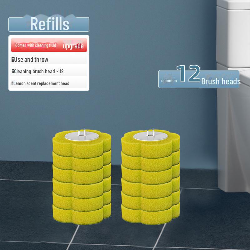 

Одноразовый настенный туалетный ершик для легкой замены и очистки без мытья 12pcs жёлтый