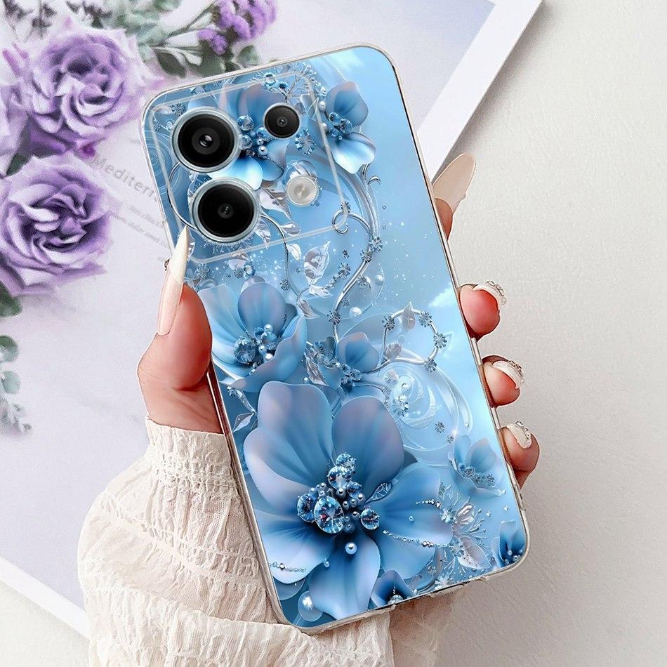 For Xiaomi Poco X6 Pro PocoX6 Elegant Floral Butterfly Phone Case For Poco X 6 X6Pro Soft Silicone TPU Cases