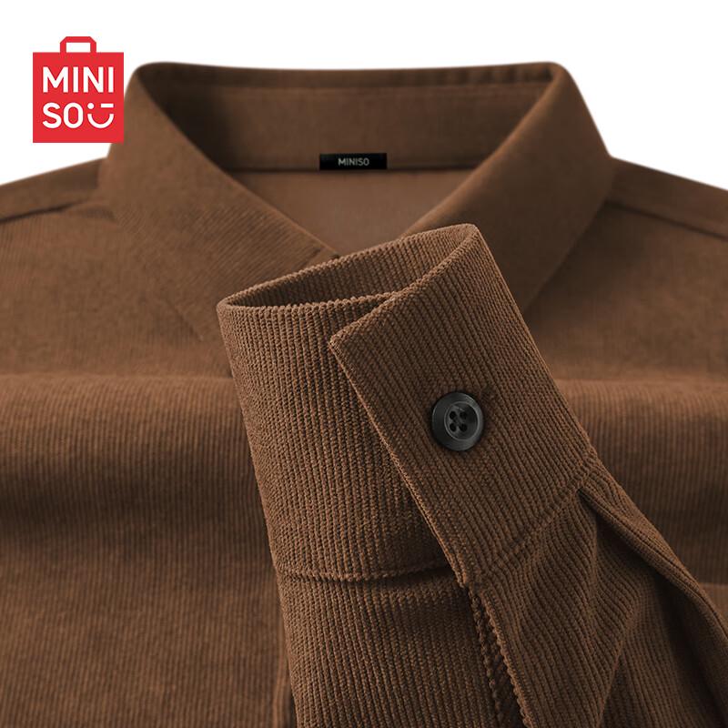 MINISO Men s Retro Corduroy Long-Sleeve Shirt XL