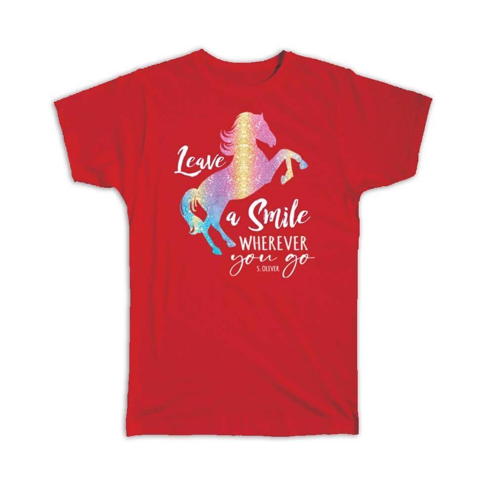 

Gift T-Shirt : Rearing Horse Unicorn Colors Rainbow For Best Friend Smile XL