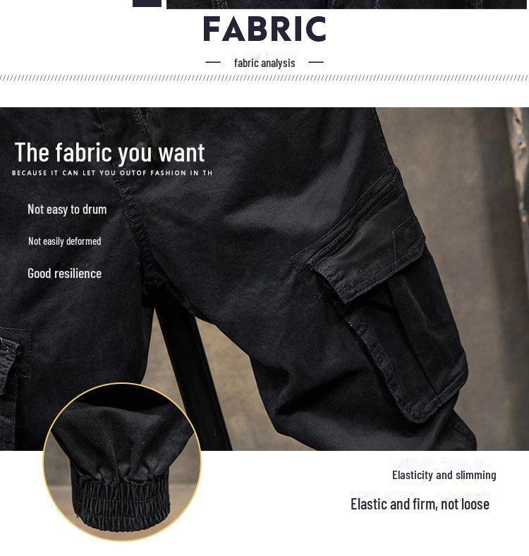 Men's Trendy Black Multi-Pocket Overalls - Autumn/Winter Collection