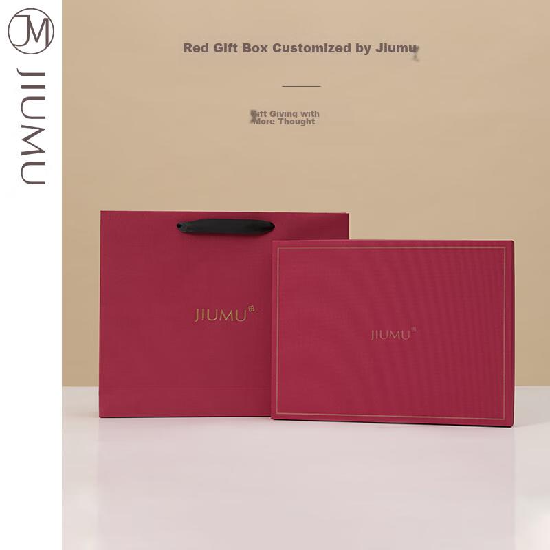 JIUMU Pure Wool Red Scarf, Unisex Designn, Autumn And Winter Warm Neck Warmer, Gift for Elders, Zodiac Year Birthday Present, Gift Box Packaging