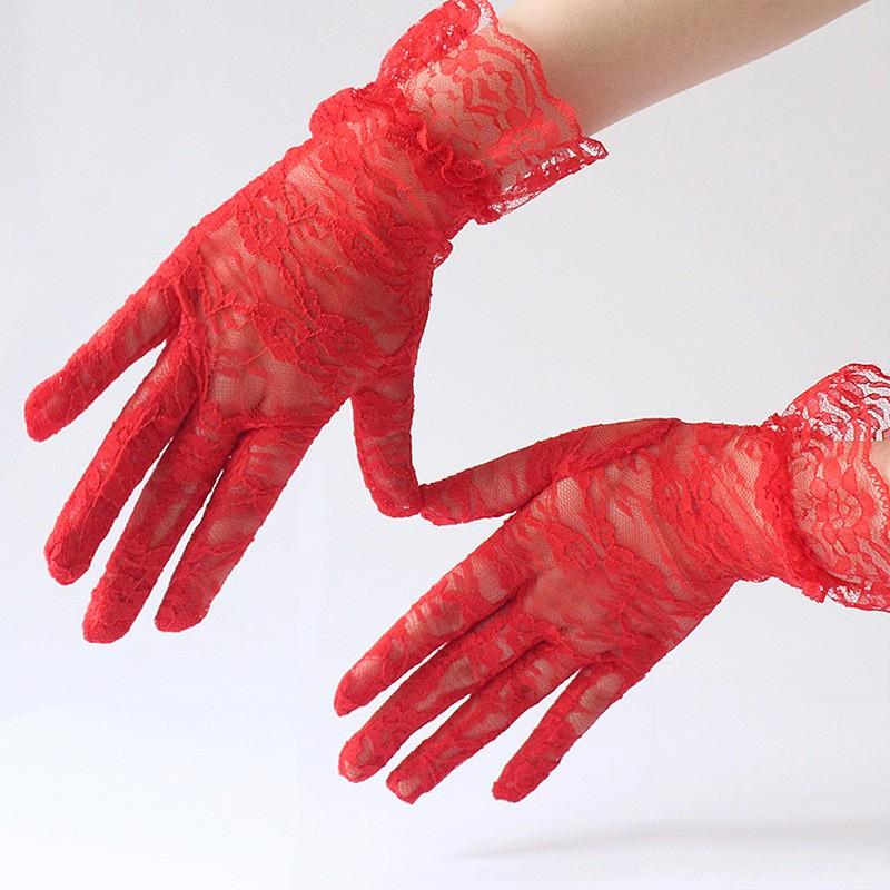 Outdoor UV-proof Riding Screen Display Party Household Lace Breathable Gloves