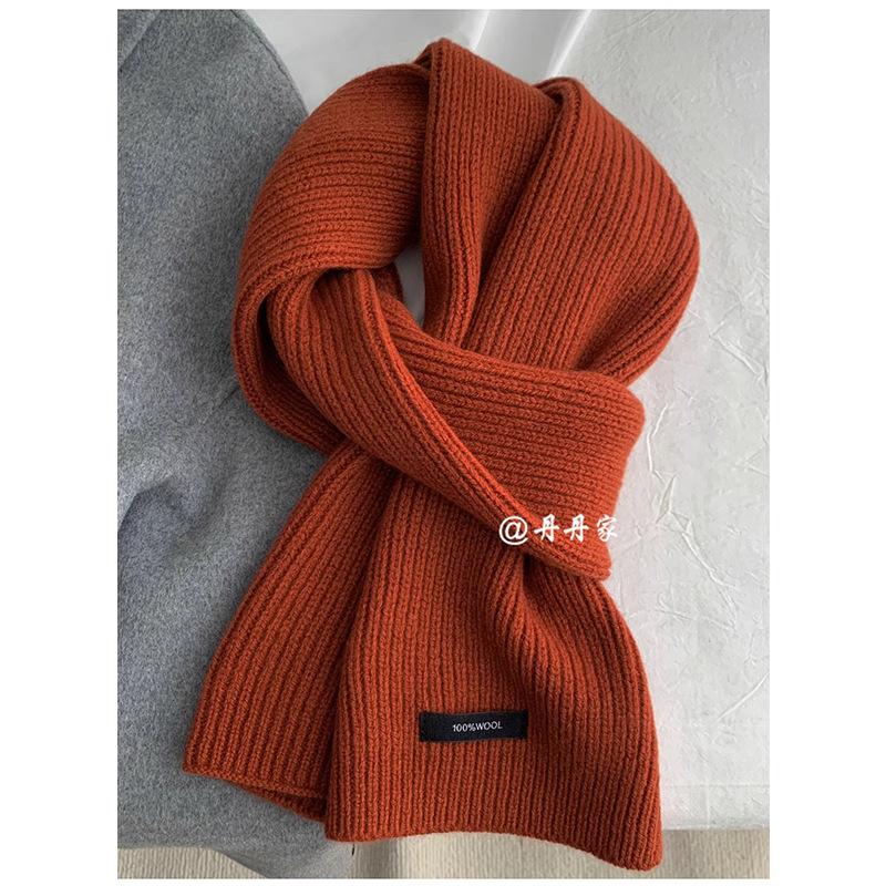 High Quality Grey 100% Pure Wool Selected Australian Solid Scarf Women Men Knitted Warm Wool Muffler Female Male Winter Fall