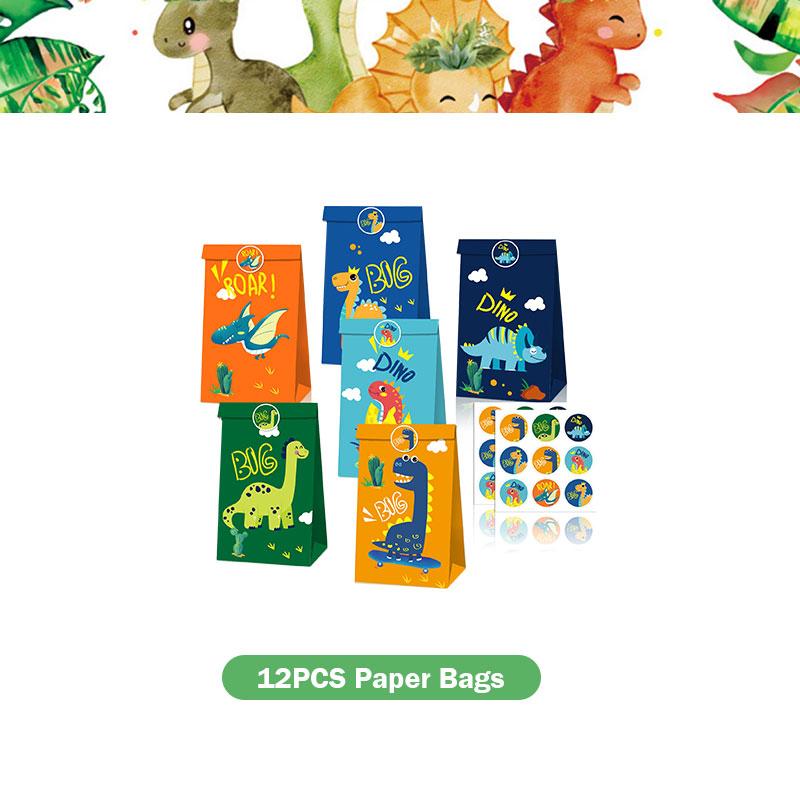 Dinosaur Birthday Decoration Party Supplies Set Cup Plate Tablecloth Dinosaur Balloons Happy Banner Cake Topper for Kids Favors