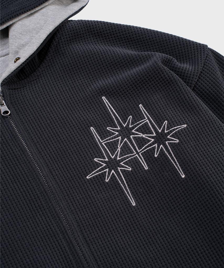 Saintpain Sp Waffle Reversible Zip-Up Hoodie Charcoal