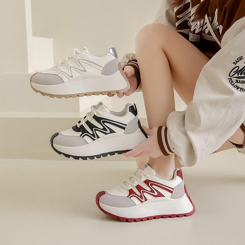 New Dad Shoes Women's Spring Student Sports Running Casual Thick Sole Height Street Shot 1