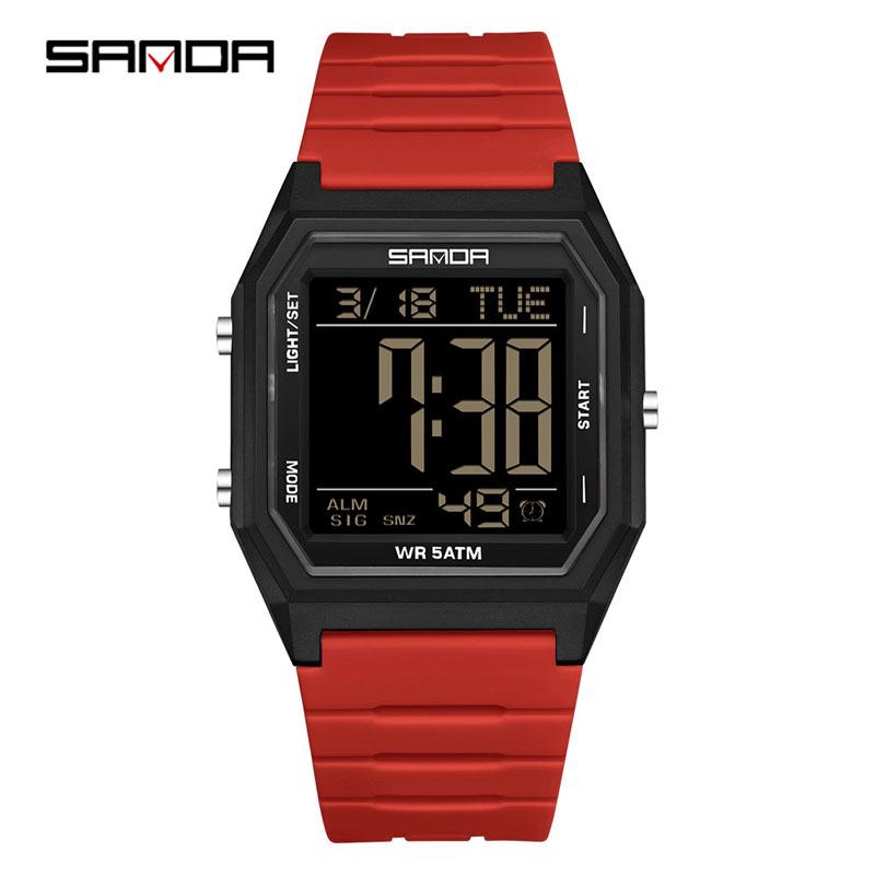 Sanda Multifunctional Dual-Time Sports Watch for Teens - Stopwatch, Waterproof, Luminous, Electronic